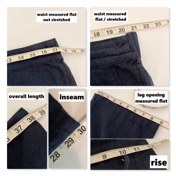 For Cynthia Navy Blue Linen Blend Pants Sz L - Picture 7 of 7